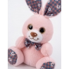 Jucarie de Plus pentru copii, Model Iepuras cu Fundiță, Jucărie Moale și Sigură pentru Copii, 15 cm