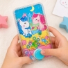 Joc De Apa Pentru Copii Cu Bile Si Buton Presiune, Water Game Portabil Cu Design Unicorn Si Activitate Interactiva, Jucarie Dist