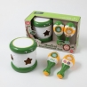 Set Instrumente Muzicale Copii Cu Toba Electrica Si 2 Maracas, Jucarie Muzicala Interactiva Cu Lumini Si Sunete, Set Ritm Si Per