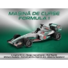 Mașină Formula 1, Mecanism pull-back, jucărie din plastic pentru copii, Silver, 19 cm, 3+ ani