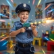 Pusca De Jucarie Cu Elastice Pentru Copii Cu Lumini Si Sunete, Lansator Cu Sistem De Tragere Cu Elastic Si Accesorii Politie, Ju