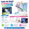 Tabla De Desen Cu Lumini 3D Dinozaur Pentru Copii, Set Creativ Cu Ochelari Si Sabloane Pentru Desen Luminos Neon, Jucarie Intera
