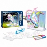 Tabla De Desen Cu Lumini 3D Dinozaur Pentru Copii, Set Creativ Cu Ochelari Si Sabloane Pentru Desen Luminos Neon, Jucarie Intera
