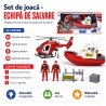 Set Joaca Rescue Team Copii Cu Barca De Salvare Elicopter Si Figurine, Jucarie Interactiva Echipaj Interventie Pentru Joc De Rol