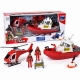 Set Joaca Rescue Team Copii Cu Barca De Salvare Elicopter Si Figurine, Jucarie Interactiva Echipaj Interventie Pentru Joc De Rol