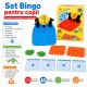 Joc de Societate Bingo cu 48 de Bilete, Bingo Clasic cu 48 Bilete Numerotate, Bile Colorate și Fise, Joc de Societate pentru Fam