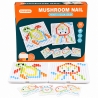 Joc Creativ Mushroom Nail Ocean Series pentru Copii, Mozaic cu Pioni Colorati si Tabla cu Modele, Set Educativ pentru Dezvoltare