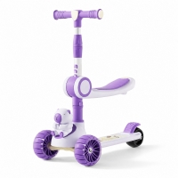 Trotineta Evolutiva 3 in 1 Capybara pentru Copii cu Scaun Rabatabil, Roti din Silicon cu LED si Rulmenti ABEC7, Ghidon Reglabil 