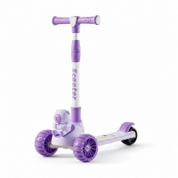 Trotineta Reglabila pentru Copii cu 3 Roti din Silicon cu LED, Model Capybara cu Rulmenti ABEC7 si Ghidon Ajustabil pe Inaltime,