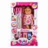 Papusa Bebelus cu Carucior pentru Copii, Set Baby Doll cu Accesorii pentru Ingrijire si Hranire, Jucarie Interactiva pentru Feti