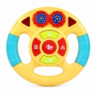 Volan Interactiv Muzical pentru Copii cu Sunete si Lumini, Jucarie Educativa Tip Simulator Auto cu Butoane Interactive si Elemen