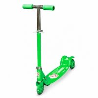 Trotineta Pliabila pentru Copii cu Cadru Metalic si 3 Roti LED, Ghidon Rotativ 360° Reglabil pe Inaltime, Frana Mecanica Spate, 
