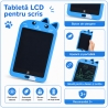 Tableta LCD pentru Scris si Desen, Tabla Grafica Educativa Reutilizabila in Forma de Pisicuta, Ecran pentru Desen cu Buton de St
