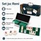 Joc Remi Clasic In Cutie De Aluminiu Cu 106 Piese, Set Joc De Societate Pentru 2-4 Jucatori, Remi Cu Geanta Pentru Depozitare, J