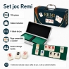 Joc Remi Clasic In Cutie De Aluminiu Cu 106 Piese, Set Joc De Societate Pentru 2-4 Jucatori, Remi Cu Geanta Pentru Depozitare, J