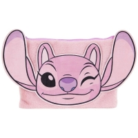 Penar Pufos și Echipat, Disney Stitch, Roz – Penar Plușat cu Carnetel, Creion, Markere și Gumă, Design 3D Stitch, Dimensiune 21 