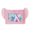 Penar Pufos și Echipat, Disney Stitch, Roz – Penar Plușat cu Carnetel, Creion, Markere și Gumă, Design 3D Stitch, Dimensiune 21 