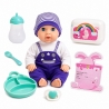 Papusa Bebelus Interactiva Cu 8 Functii Si Accesorii Pentru Copii 3 Ani+, Papusa De Jucarie Cu Biberon, Olita Si Set De Ingrijir
