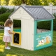 Casuta De Joaca Pentru Copii 125x100x104 CM Pentru Interior Si Exterior, Casuta Din Plastic Cu Usa Si Ferestre Functionale, Spat