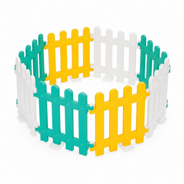 Gard De Joaca Modular Pentru Copii Cu 8 Panouri Colorate, Tarc De Protectie Pentru Interior Si Exterior, Gard Din Plastic Pentru