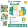 Gard De Joaca Modular Pentru Copii Cu 8 Panouri Colorate, Tarc De Protectie Pentru Interior Si Exterior, Gard Din Plastic Pentru