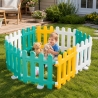 Gard De Joaca Modular Pentru Copii Cu 8 Panouri Colorate, Tarc De Protectie Pentru Interior Si Exterior, Gard Din Plastic Pentru