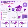 Jucarie Pistol Cu Aer Pentru Copii Cu 6 Bile EVA, Lansator Cu Design Unicorn, Pistol De Jucarie Cu Proiectile Moi Pentru Jocuri 