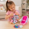 Papusa Bebelus Cu Cosulet Pentru Copii, Set Papusa Cu Scaun Transport Si Accesorii Pentru Joaca, Papusa Interactiva Pentru Jocur