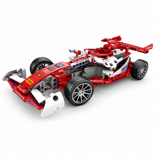 Set Cuburi Masina De Curse Pull Back DIY Pentru Copii, Joc De Constructie Cu 488 Piese, Masina Sport De Asamblat Cu Functie Pull