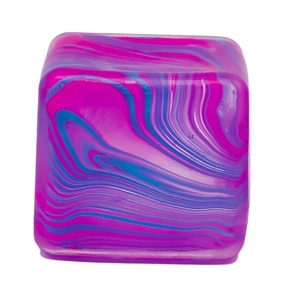 Cub Fidget 3D de Gheata, Jucarie Antistres din Maltoza, 70 g, 3.5x3.5x3.5 cm, Comprimabil cu Revenire Lenta, Mov