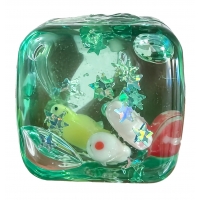 Cub Fidget 3D, Model Cub de Gheata Scoici, Jucarie Antistres pentru Copii/Adulti, Comprimabil cu Revenire Lenta, 3x3x3 cm, Turco