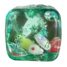 Cub Fidget 3D, Model Cub de Gheata Scoici, Jucarie Antistres pentru Copii/Adulti, Comprimabil cu Revenire Lenta, 3x3x3 cm, Turcoaz/Verde