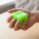 Cub Fidget 3D de Gheata, Model Simplu, Jucarie Antistres din Maltoza, 110 g, 4.5x4.5x4.5 cm, Comprimabil cu Revenire Lenta, Verd