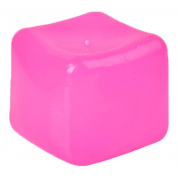 Cub Fidget 3D de Gheata, Model Simplu, Jucarie Antistres din Maltoza, 110 g, 4.5x4.5x4.5 cm, Comprimabil cu Revenire Lenta, Roz 
