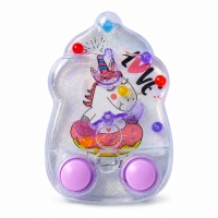 Joc Acvatic Unicornul Visator Pentru Copii, Jucarie Interactiva De Indemanare Cu Apa Si Inele, Joc Manual Portabil Cu Butoane Pentru Joaca Recreativa, Jucarie Compacta De Buzunar Cu Design Unicorn, Alb
