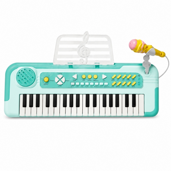 Orga Muzicala Cu Microfon Pentru Copii, Pian Electronic Cu Clape Si Functii Muzicale, Keyboard Interactiv Pentru Inregistrare Si