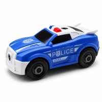 Masina De Politie De Asamblat Pentru Copii, Jucarie DIY Cu Vehicul Politie Sport De Constructie, Masina De Politie Cu Elemente Demontabile Pentru Joaca Interactiva Si Jocuri De Rol, Jucarie De Asamblare Pentru Copii, Albastru