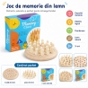 Joc Din Lemn Memory Cu Pioni Colorati Pentru Copii, Joc Educativ De Memorie Si Concentrare Din Lemn, Joc Interactiv Cu Piese Col