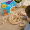 Joc Din Lemn Memory Cu Pioni Colorati Pentru Copii, Joc Educativ De Memorie Si Concentrare Din Lemn, Joc Interactiv Cu Piese Col