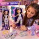 Papusa Cantareata Mina K-Pop Idol 25 Cm, Jucarie Fashion Cu Par Lung Si Tinuta Argintie De Concert, Set Cu Microfon Tip Casca, G