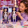 Papusa Cantareata Mina K-Pop Idol 25 Cm, Jucarie Fashion Cu Par Lung Si Tinuta Argintie De Concert, Set Cu Microfon Tip Casca, G