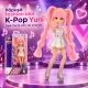 Papusa Cantareata Yuni K-Pop Idol 25 Cm, Jucarie Fashion Cu Par Lung In Doua Codite Si Breton, Tinuta Argintie De Scena Cu Fusta