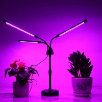 Lampa UV pentru cresterea plantelor, Alimentare cu USB, 15W, 3 capete, 72 LED-uri, 9 nivele lumina, Timer, Inaltime Ajustabila p