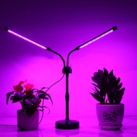 Lampa UV pentru cresterea plantelor, Alimentare cu USB, 10W, 2 capete, 48 LED-uri, 9 nivele lumina, Timer, Inaltime Ajustabila p