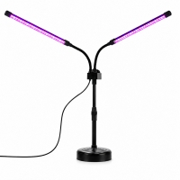 Lampa UV pentru cresterea plantelor, Alimentare cu USB, 10W, 2 capete, 48 LED-uri, 9 nivele lumina, Timer, Inaltime Ajustabila p