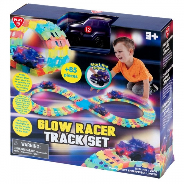 Set circuit si masinuta cu lumini-Glow Racer