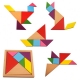 Tangram puzzle din lemn, joc matematic, forme geometrice, educativ, logica si imaginatie
