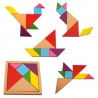 Tangram puzzle din lemn, joc matematic, forme geometrice, educativ, logica si imaginatie