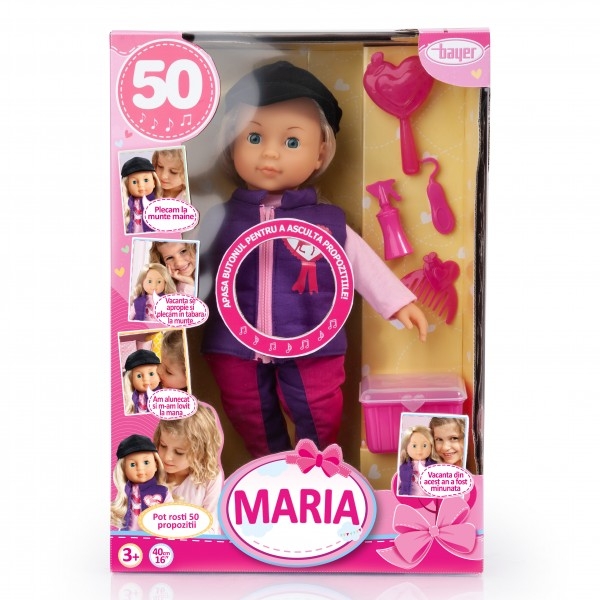Papusa interactiva Bayer, Maria jocheu, 40 cm