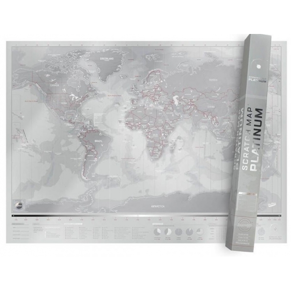 Harta lumii razuibila Scratch map, Platinum edition
